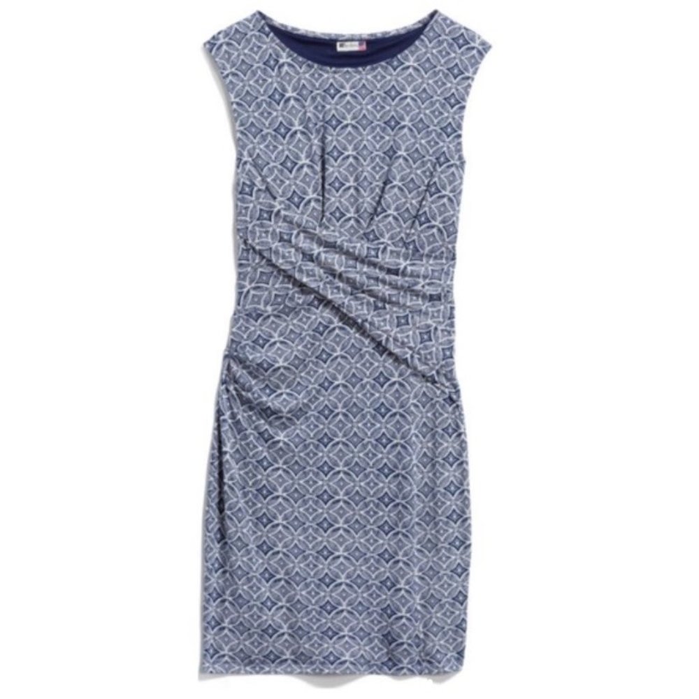 Kut from the Kloth Blue Geometric Sheath Dress